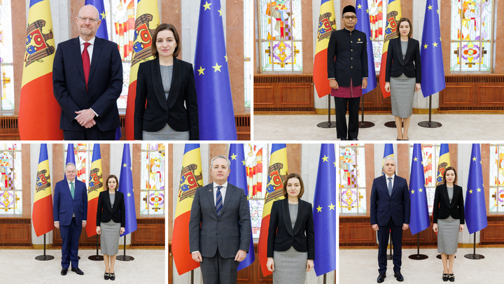 FOTO/ Cinci ambasadori noi și-au începutul activitatea în R. Moldova. Ce misiuni diplomatice vor conduce