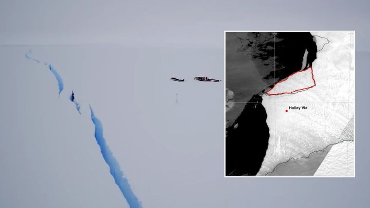 VIDEO/ Un aisberg de 380 de kilometri pătrați s-a desprins din banchiza Brunt, în Antarctica