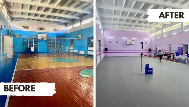 Condiții mai bune pentru sute de elevi din Bălți. Sala de sport a unui liceu a fost renovată cu ajutorul SUA