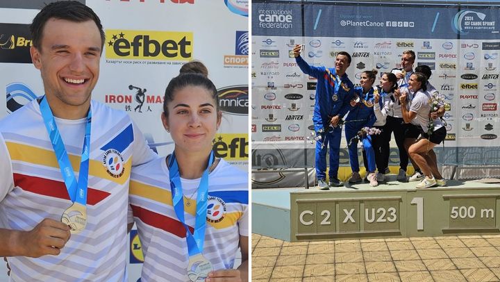 Canotorii Mihai Chihaia și Elena Glinzan au cucerit medalia de argint la Campionatul Mondial U-23