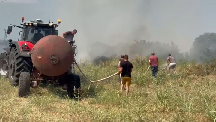 Incendiul de vegetație din Ucraina, la frontiera cu R. Moldova. Flăcările au ajuns la Crocmaz, raionul Ștefan Vodă