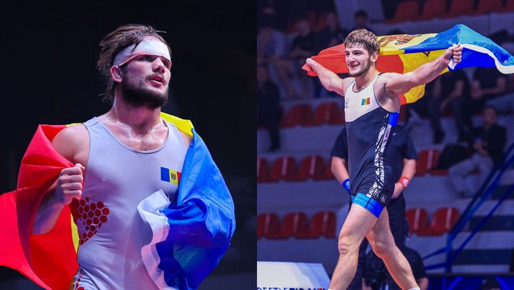 FOTO/ Luptătorii Vitalie Eriomenco și Alexandrin Guțu au devenit campioni mondiali U23