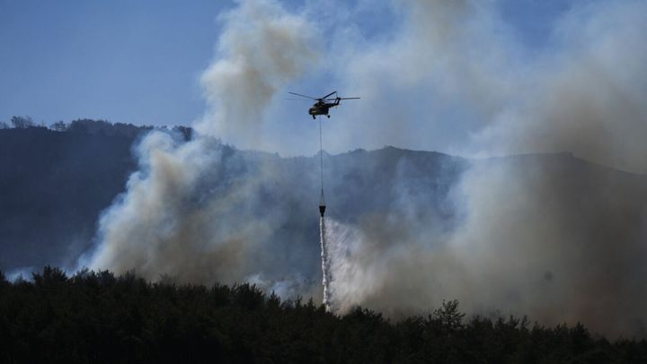 Regiunile de coastă ale Turciei, devastate de incendii de vegetație. Pompierii luptă cu flăcările a doua zi