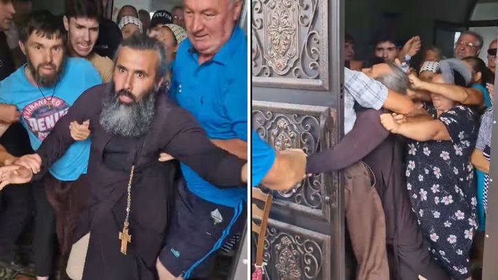 Scandal la o biserică din raionul Rîșcani. Preotul care a trecut la Mitropolia Basarabiei, scos cu forța din lăcaș
